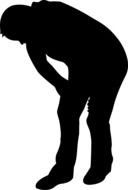 silhouette of a man who leaned