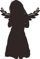 Silhouette of the girl with the wings clipart