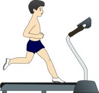 boy runs on a treadmill as an illustration