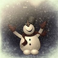 greeting card with snowman