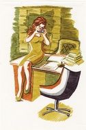 graphic image of a girl photographer