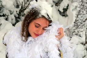 photo session among the snowy landscape
