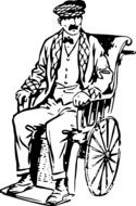 man in a wheelchair as a graphic image