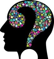 Question mark in the head clipart