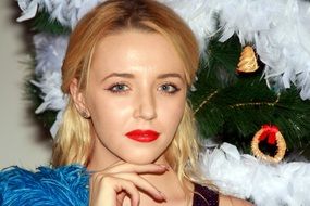 sensual blonde in christmas tinsel