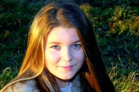 portrait of a beautiful girl in nature
