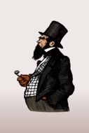 painted man in a suit with top hat