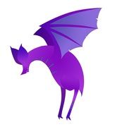 purple dinosaur on a white background