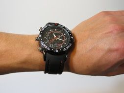 contemporary wristwatch on male hand