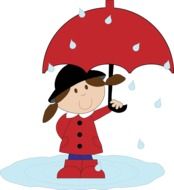 Girl with umbrella clipart