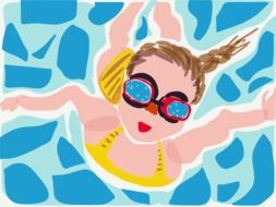 girl floating drawi