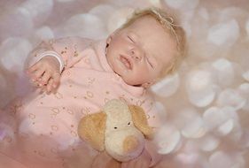 a beautiful doll with plush toy
