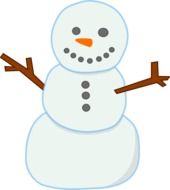 Smiley snow man on Christmas clipart