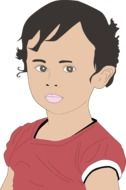 Child in red t-shirt Drawing