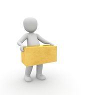 Courier with a yellow box