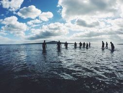 Persons in the ocean