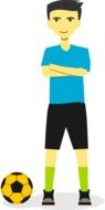soccer player with a yellow ball as a graphic image