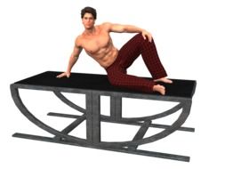 Model of the man on the table clipart