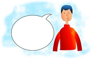 speech bubble and painted man