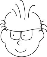 Man in glasses drawing