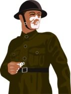 Army Helmet Man drawing