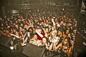 Crowd of young people on Concert