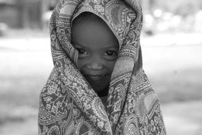 Asian girl in a scarf in Cambodia