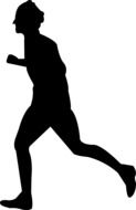 Silhouette of the jogging human clipart