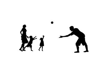 family playing with a ball