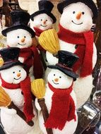 cute puffy snowman figurines