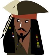 Colorful portrait of Jack Sparrow at white background