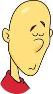 drawn comic frustrated bald character