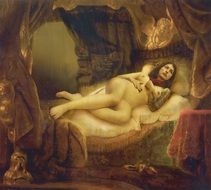 Danae - a painting by Rembrandt from the Hermitage collection