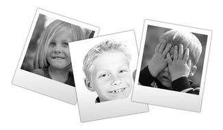 three Photo of Children