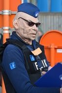 man in carnival costume of a policeman