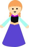 Princess with dress clipart