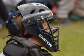 man in black helmet