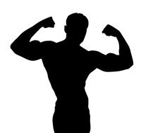 silhouette of a bodybuilder