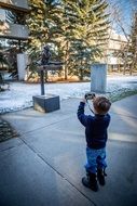 photographing child