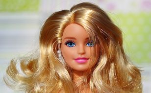 Barbie doll with curly hair