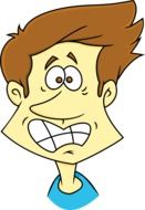 drawn head of the comic hero