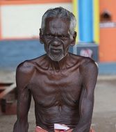 old man with dark skin in India