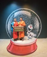 Chiang Mai Monks snowman in the ball drawing