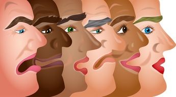 drawn profiles of people