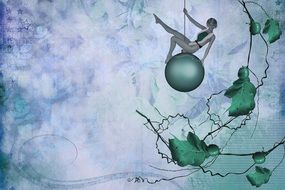 drawing of a dancer on ball