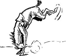 Falling Hat Horse drawing