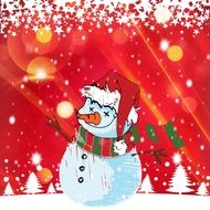 snowman on christmas card