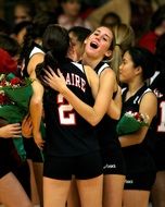 happy female volleyball team