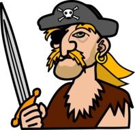painted pirate without one eye