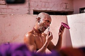 Man doing Morning routine
